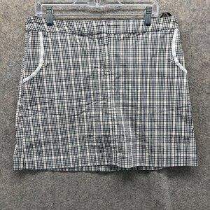 Izod Performance Skirt Womens 10 Black White Gingham Athletic Pencil straight
